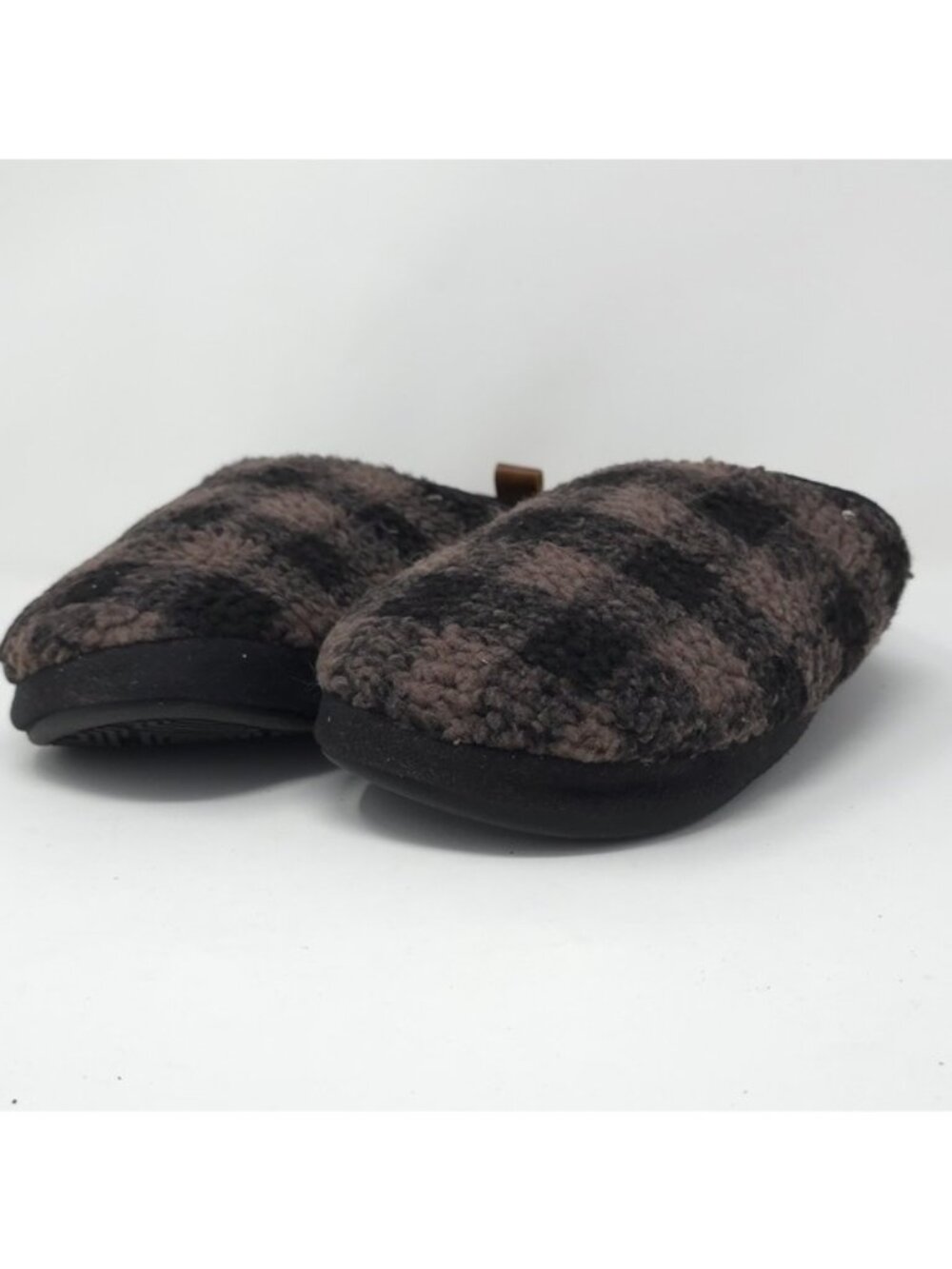 Vance Mens Roland Fleece Shearling Slide Slipper, Black S(7-8)